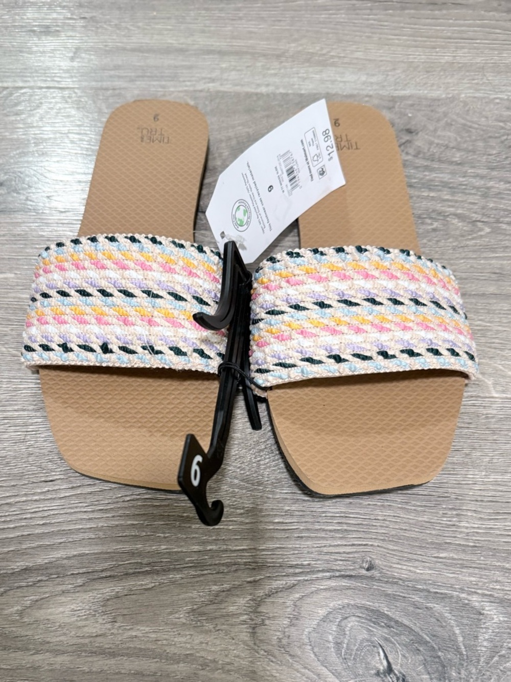 New with Tags Braided Multicolor Strap Slide Sandals - Women